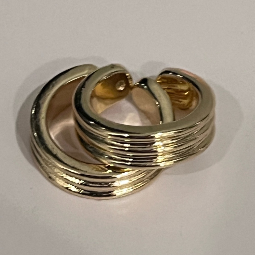 House of Harlow 1960 Gold Tone Ribbed Ear Cuffs | New | No Box